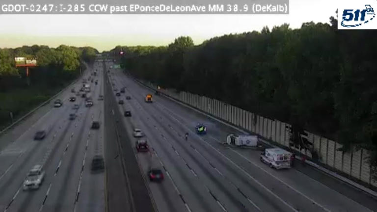 I-285 South in DeKalb County reopens after overturned ambulance shut ...