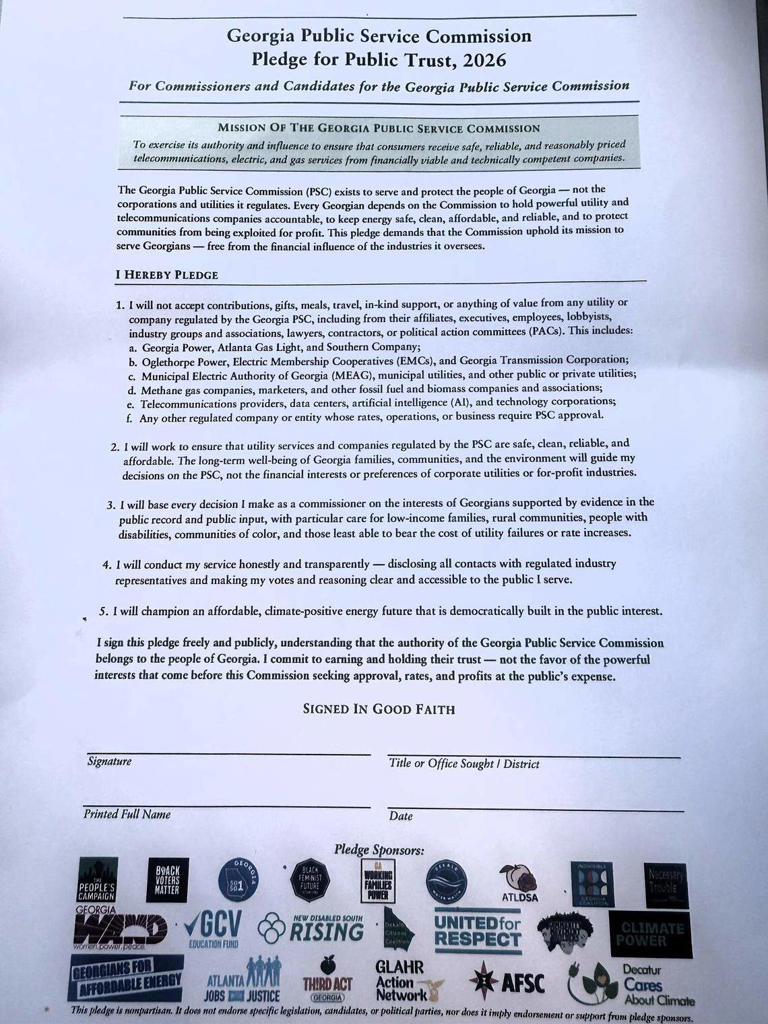 GA Public Service Commission candidates pledge no money from utility ...