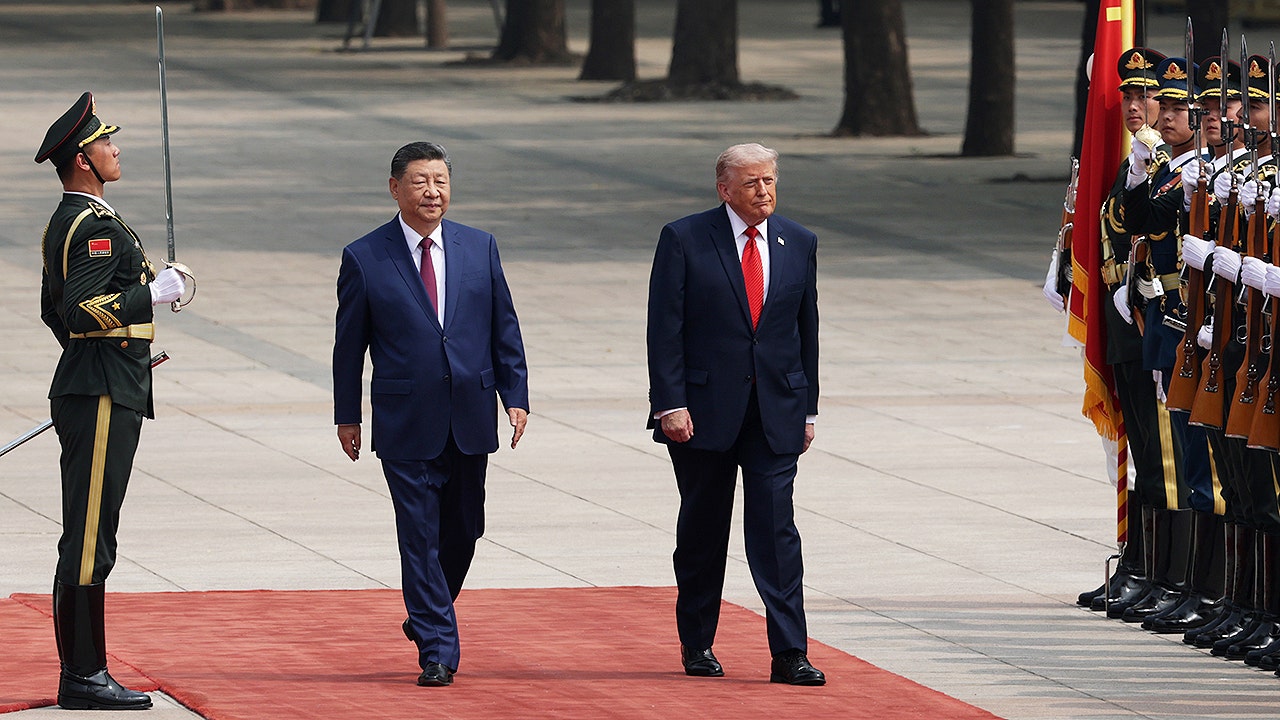President Donald Trump was greeted with pomp and circumstance by the Chinese as he met China's President Xi Jinping ahead of a high-stakes bilateral meeting between the two nations.