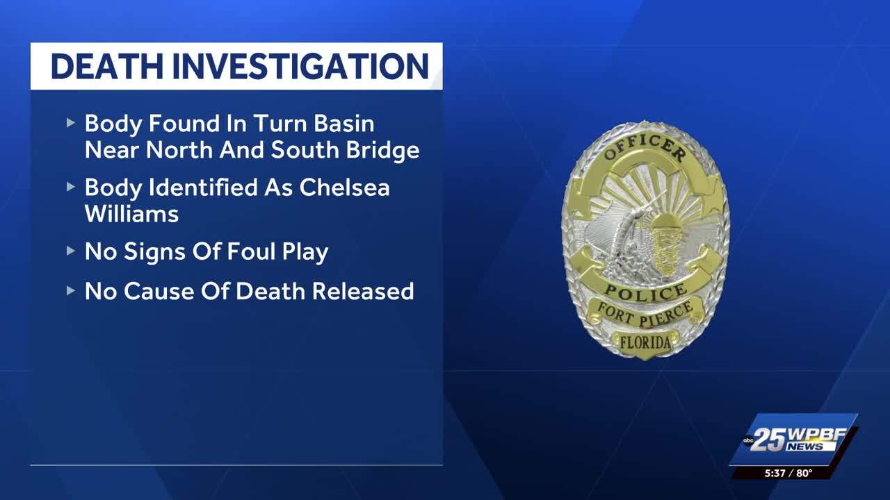 Police identify woman found in Fort Pierce turn basin