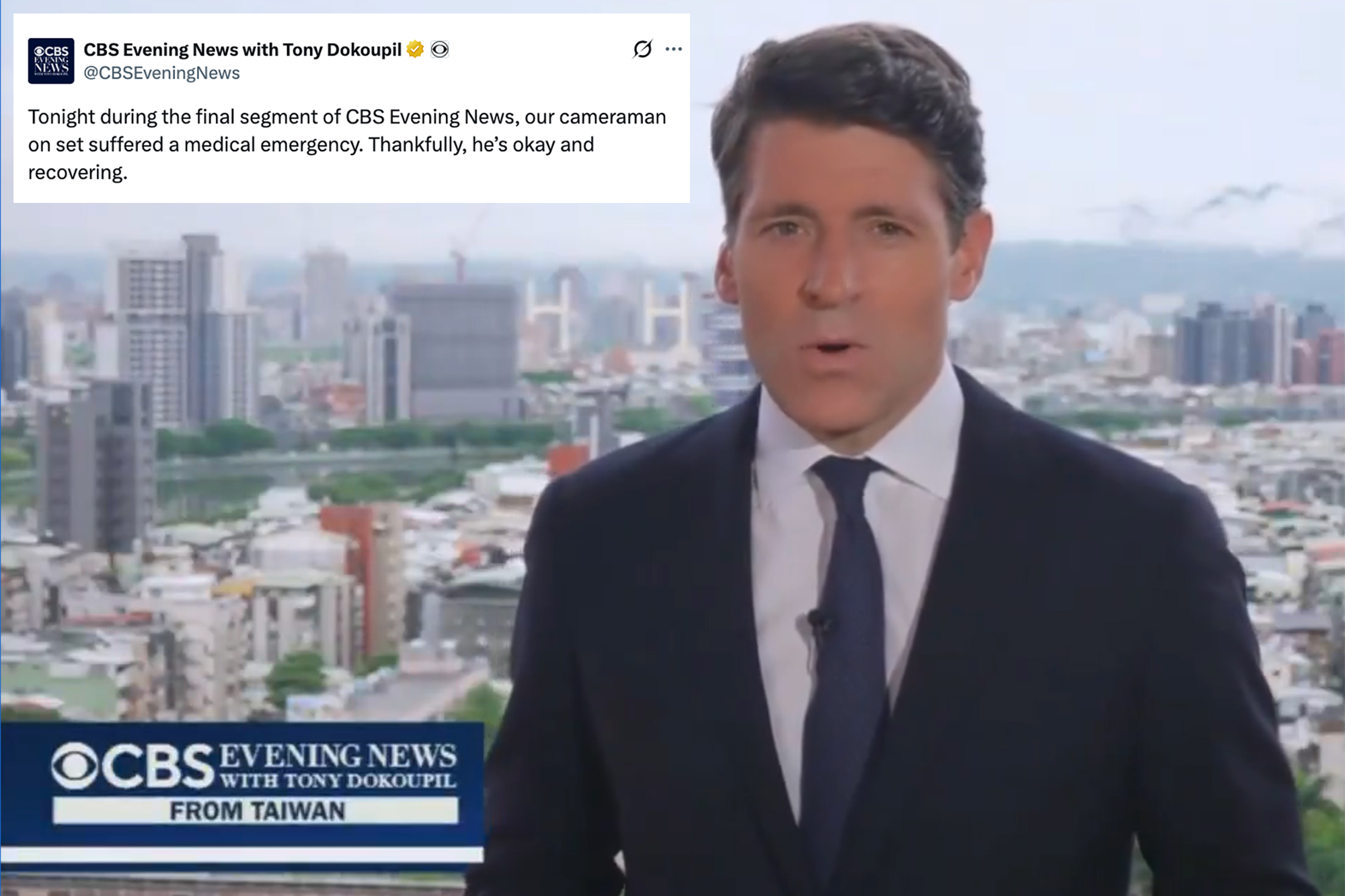 CBS Evening News cameraman collapses in apparent 'medical emergency ...