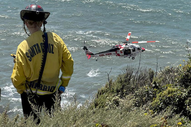Man dies after car plunges 500 feet off Highway 1 cliff onto beach