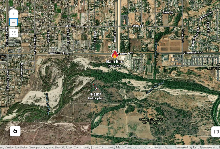 Brush fire ignites 20+ acres in the Santa Ana River Bottom in RivCo ...