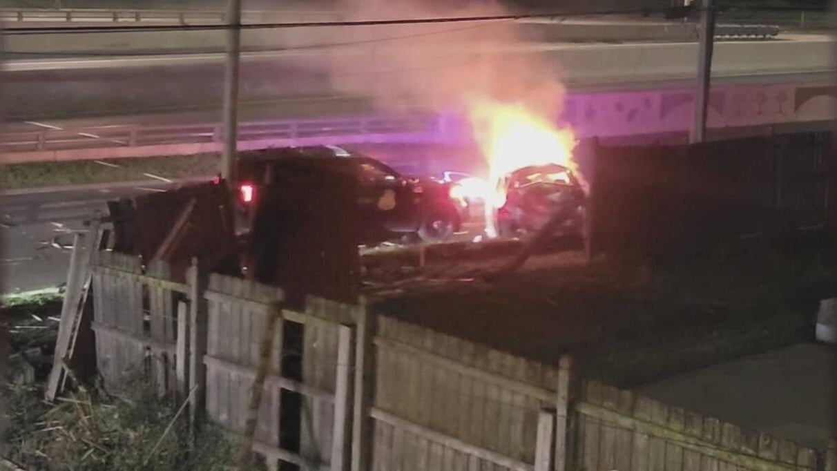 Detroit homeowners left with damage after police chase ends in fiery crash