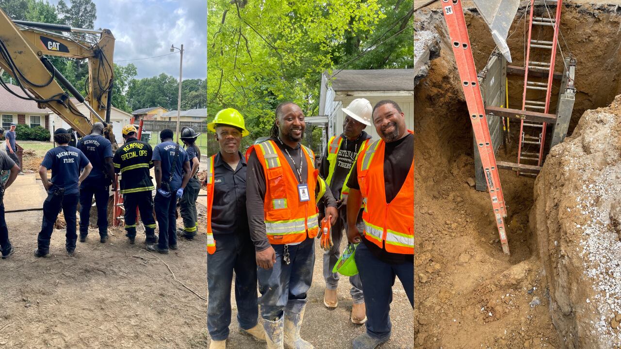 Worker rescued after trench collapse buries him from the neck down