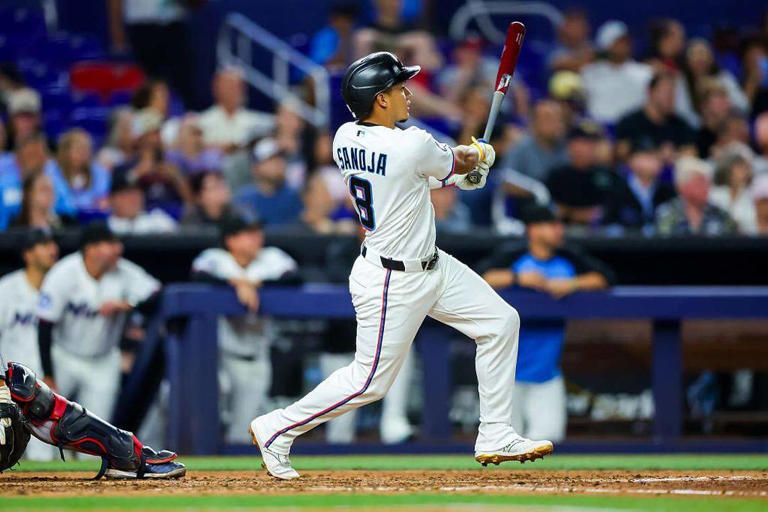 Javier Sanoja's first grand slam punctuates Marlins' blowout win of Braves