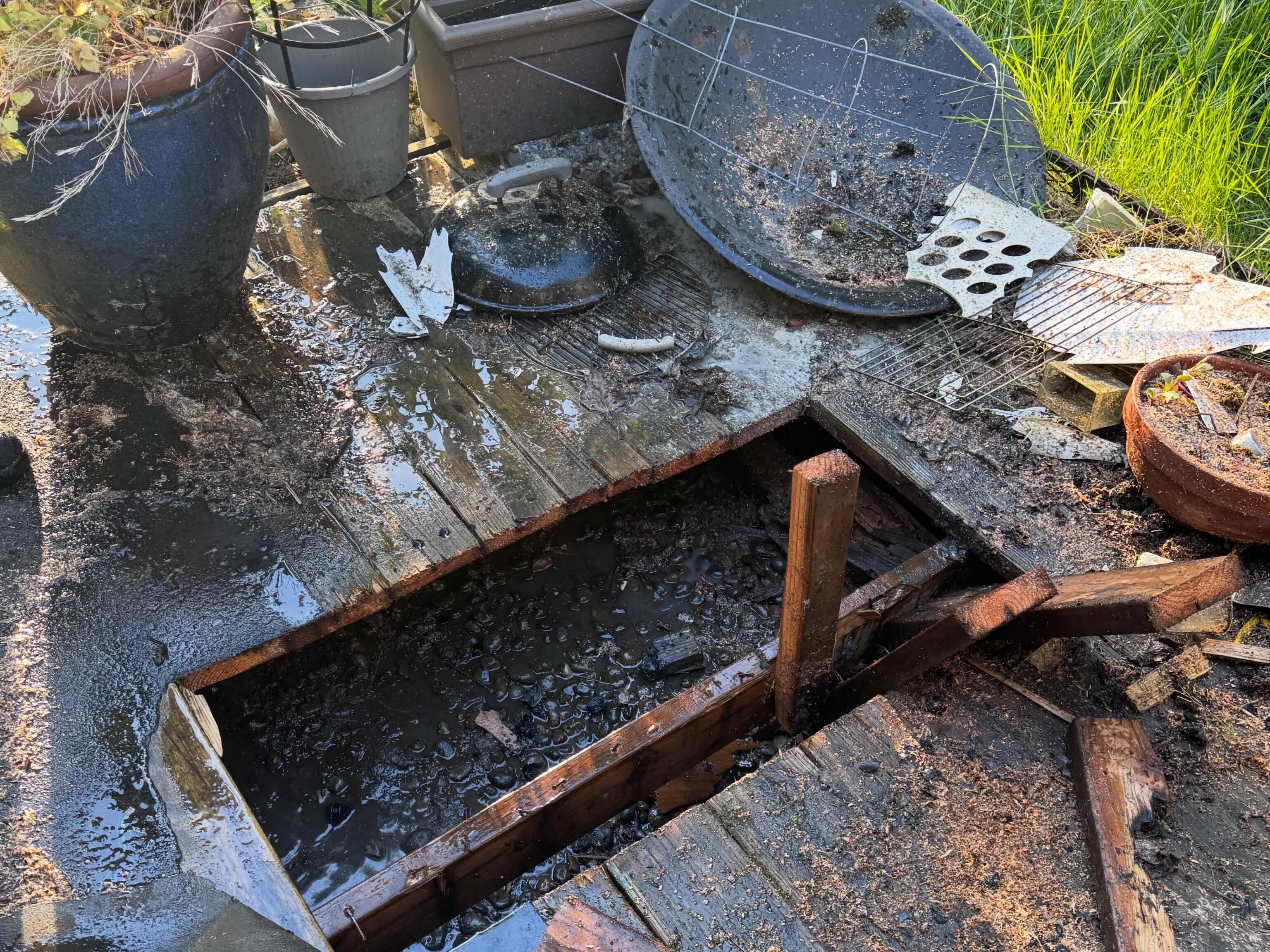 Grill tips over, sparking deck fire in Puyallup