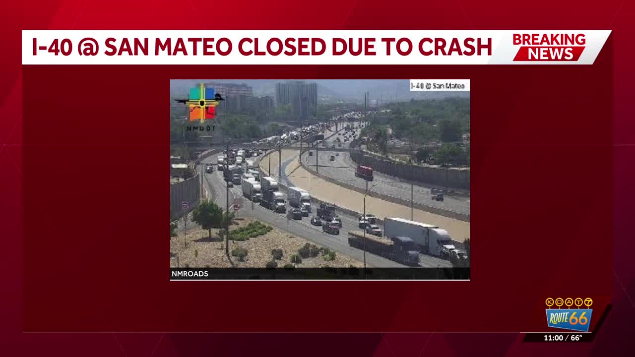 Crash at Interstate 40 closes westbound traffic in Albuquerque