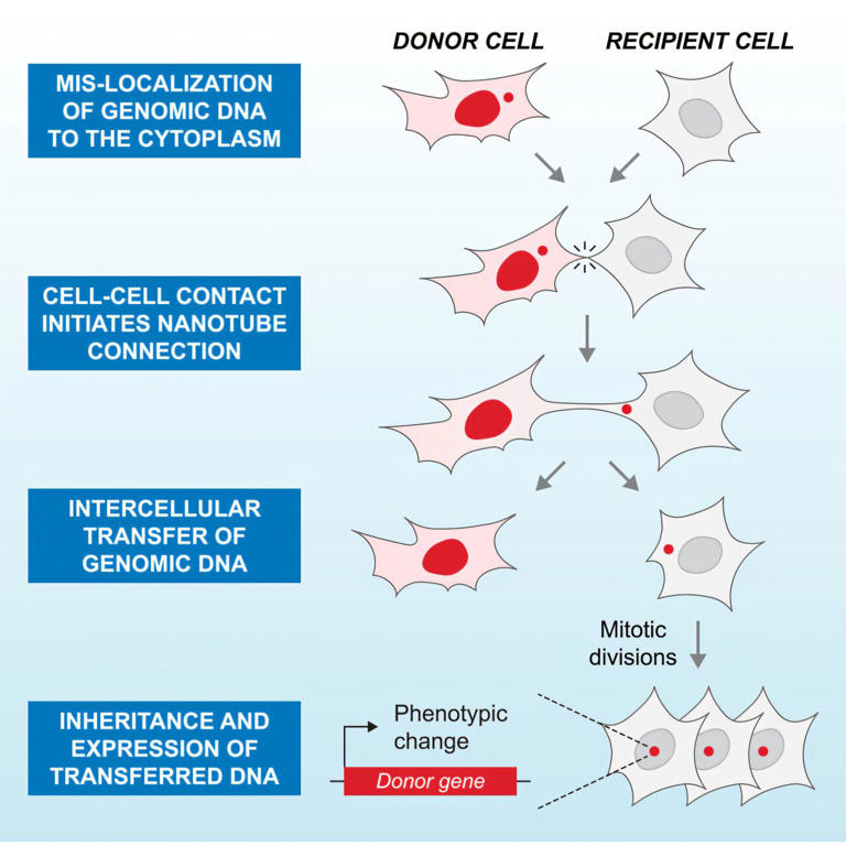Human cells can exchange genomic DNA that alters cell behavior