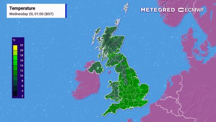 UK temperatures are expected to rise gradually from today through tomorrow