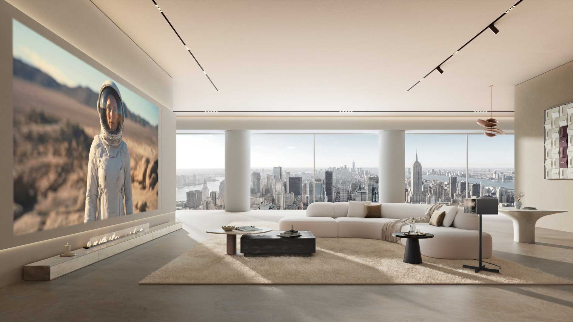 XGIMI TITAN Noir Max filling an entire wall