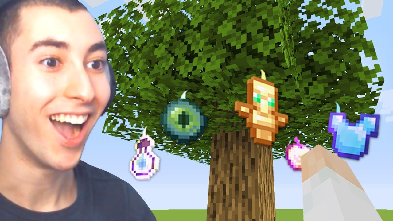 Minecraft, but trees grow OP items