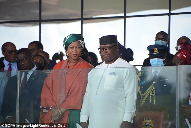 Sierra Leone president Julius Maada Bio pictured with his wife Fatima Jabbe-Bio in Nairobi, Kenya, in 2022