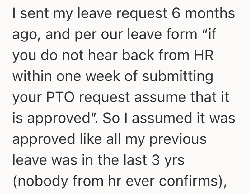 Company denies leave request sent in 6 months prior, claims they've run ...