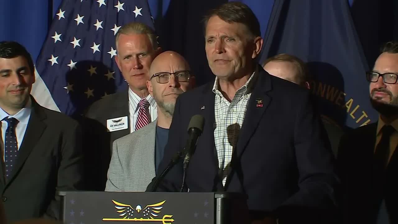 Ed Gallrein speaks after beating incumbent Thomas Massie in Kentucky ...