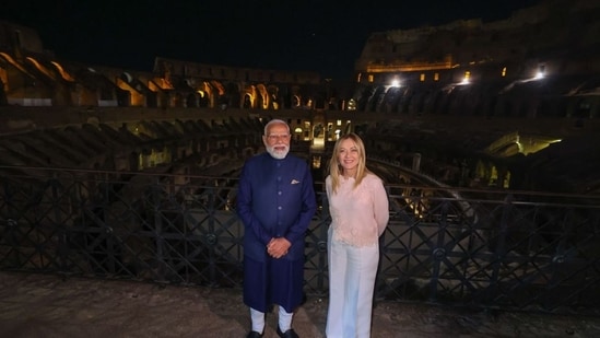 PM Modi Italy visit live: PM Modi, Meloni pose for pictures with stunning backdrop; to hold talks later today