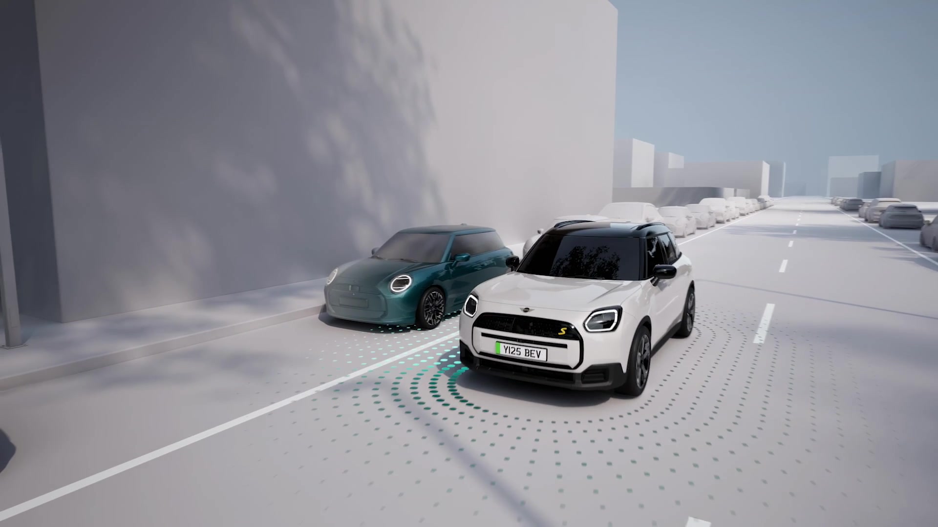 MINI front and rear collision warning