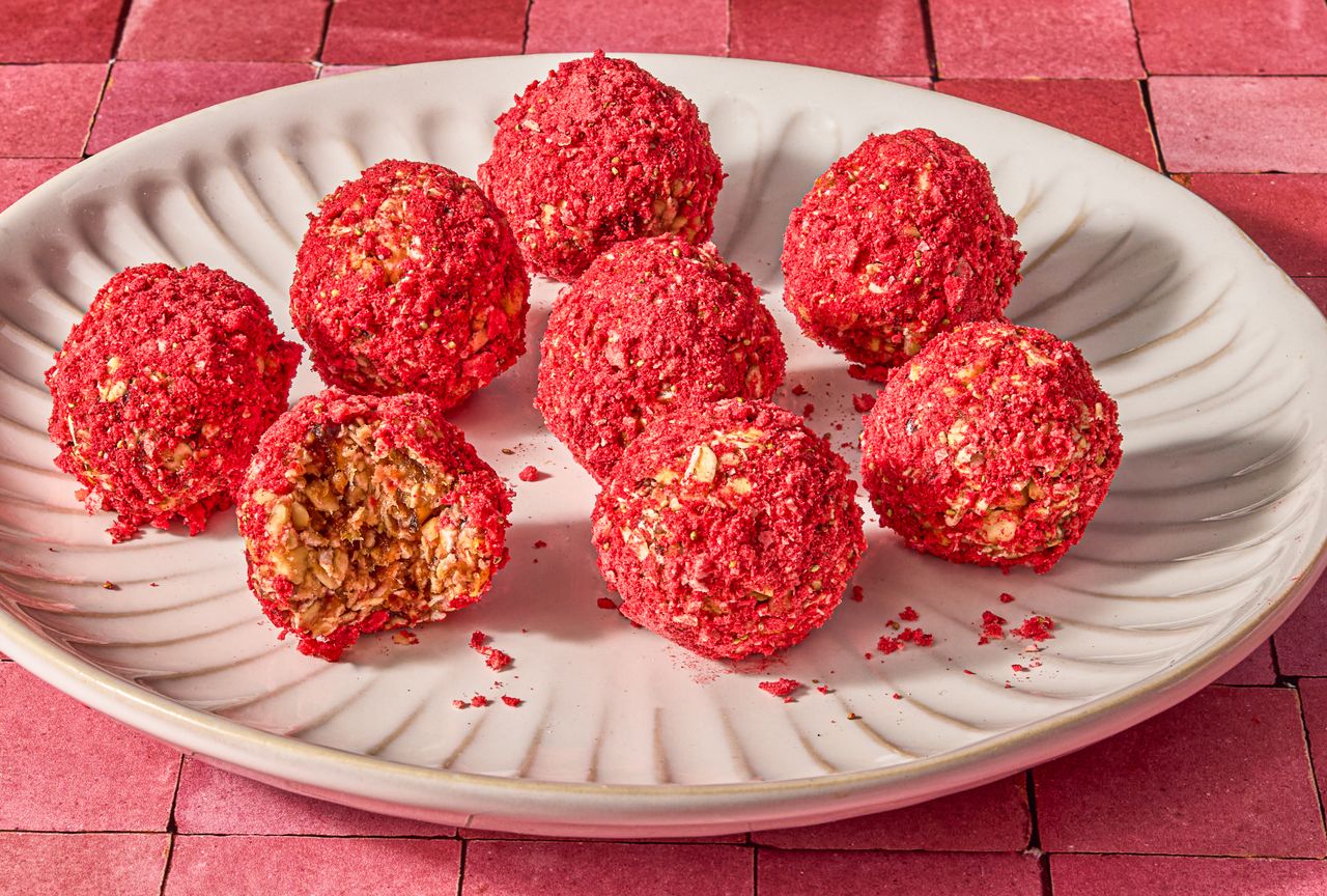 A recipe image of Lemon-Strawberry Energy Balls