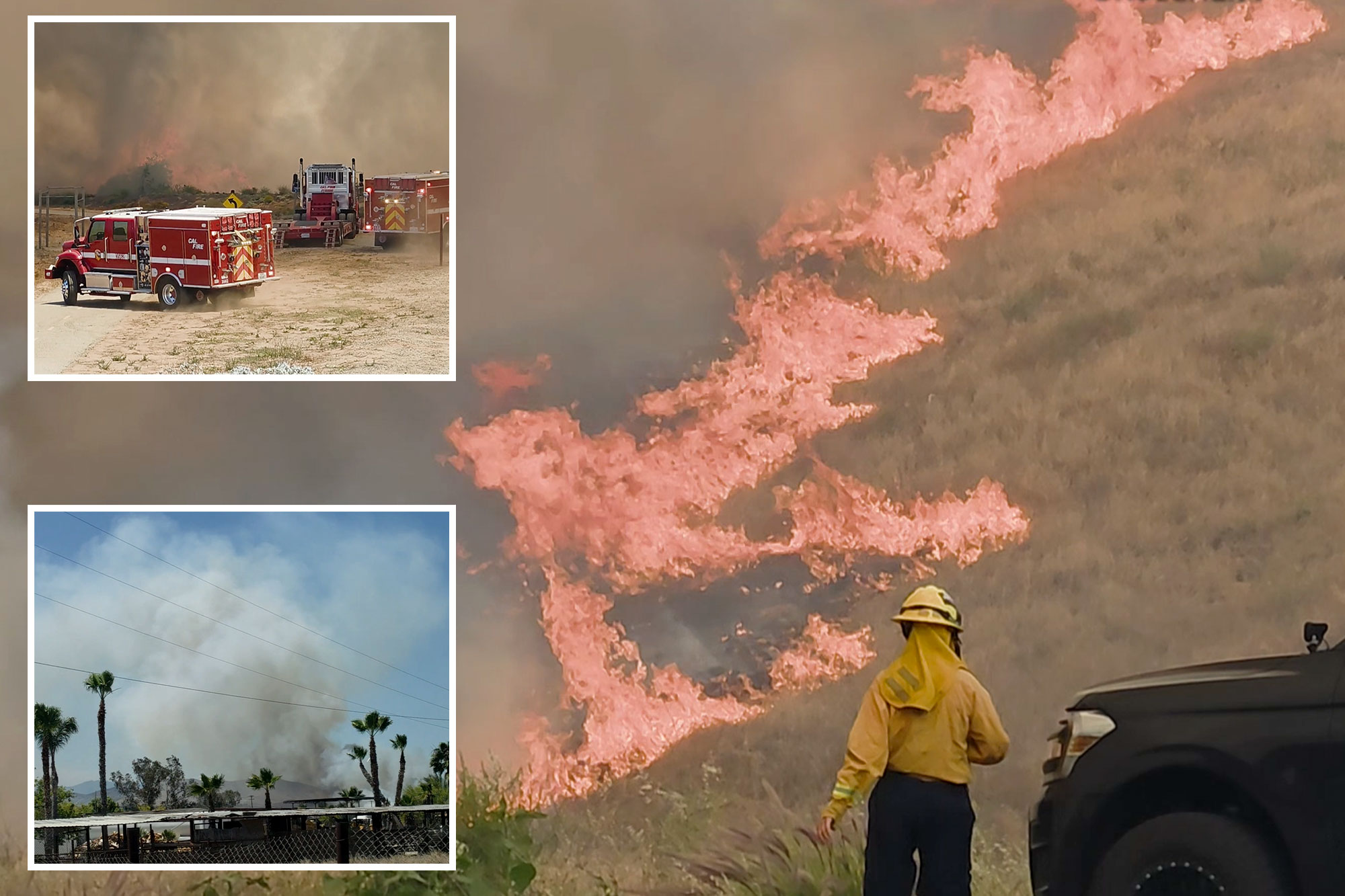 Crews battle fast-moving Bain Fire in Jurupa Valley as evacuations underway