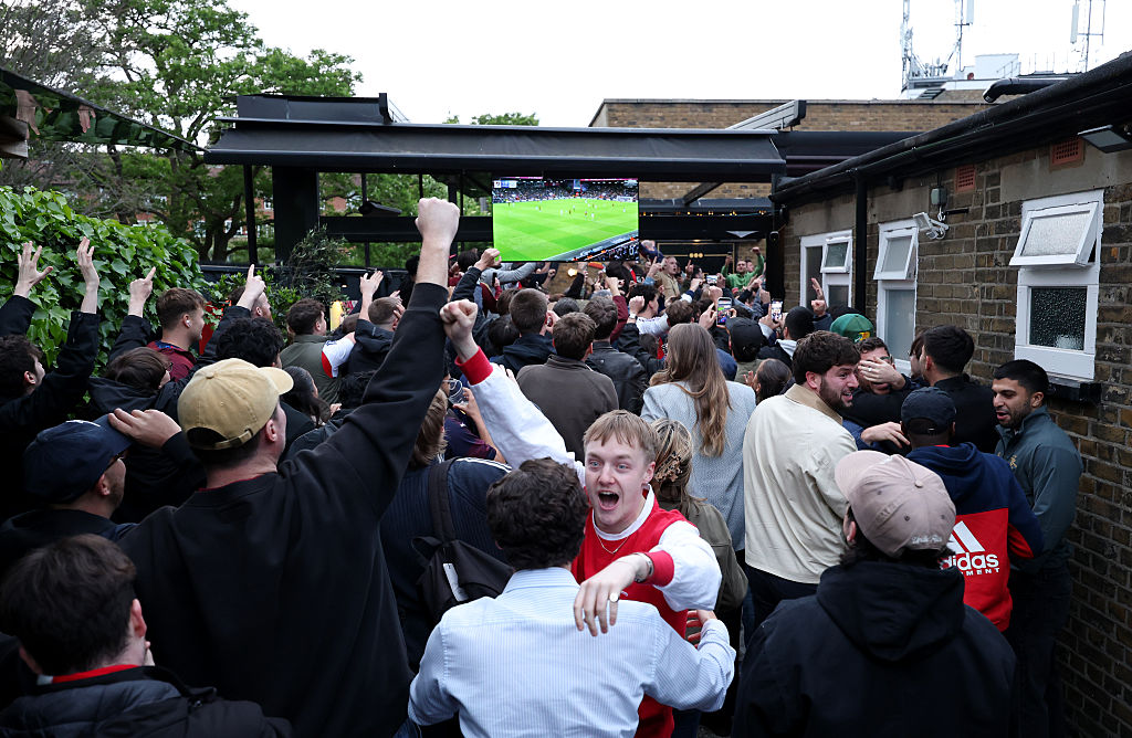 Arsenal fans celebrate Premier League title for first time in 22 years