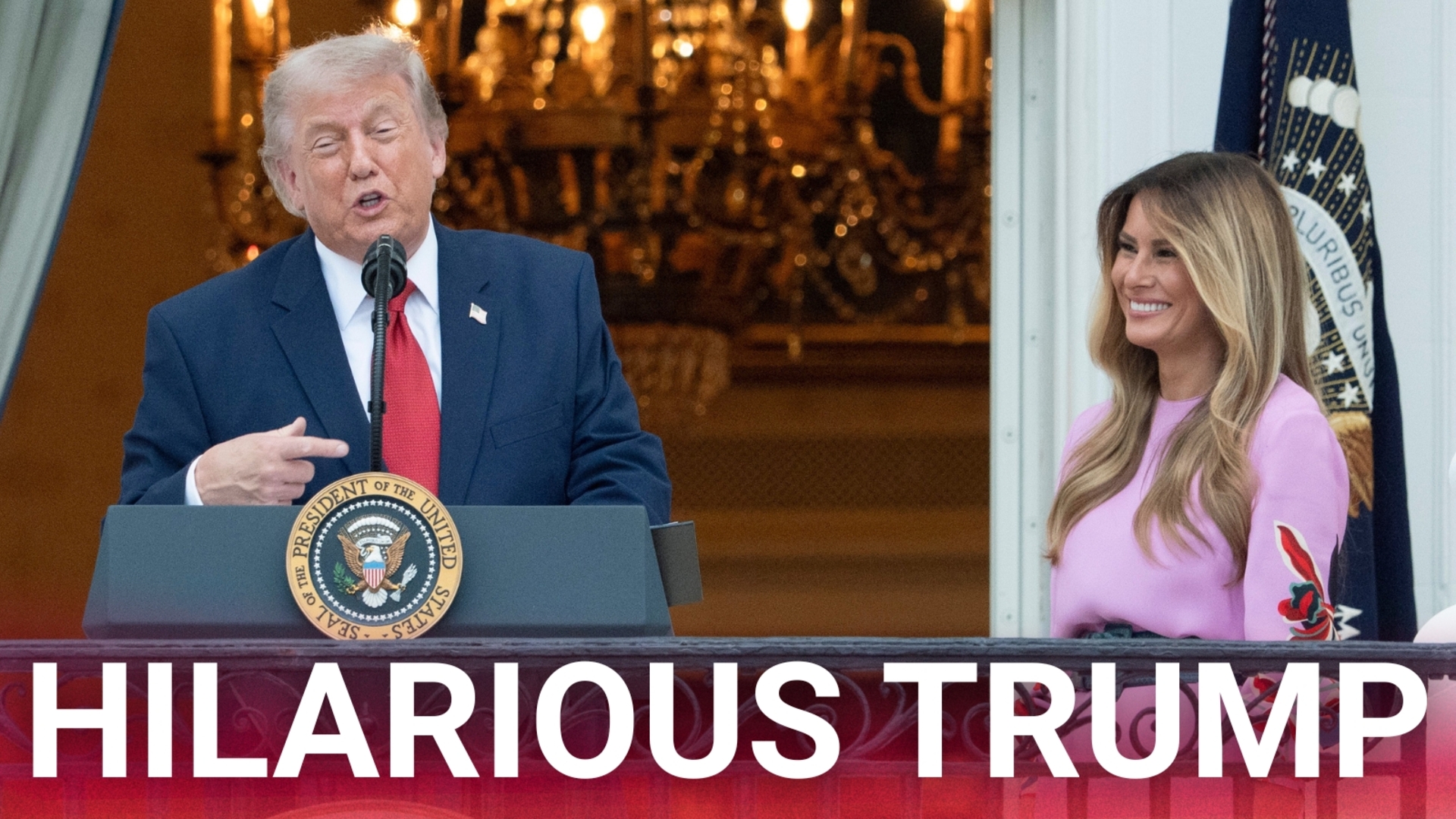 Trump cracks crowd up with joke about Melania’s speech at White House event