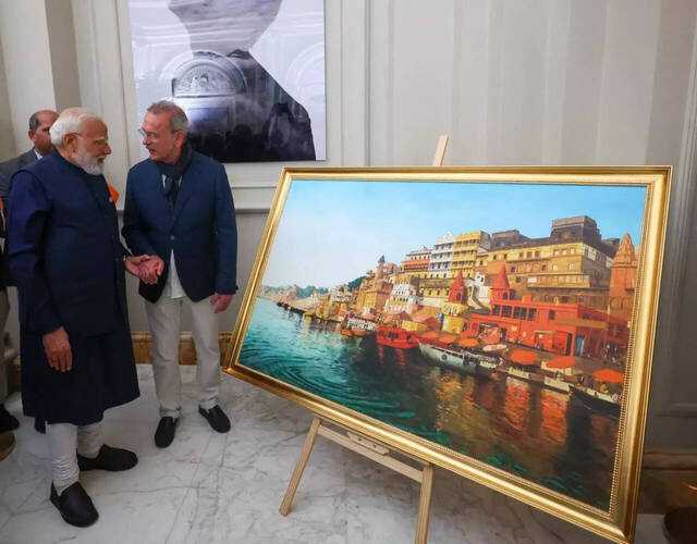 PM Modi receives unique artwork from Italian artist during Rome visit