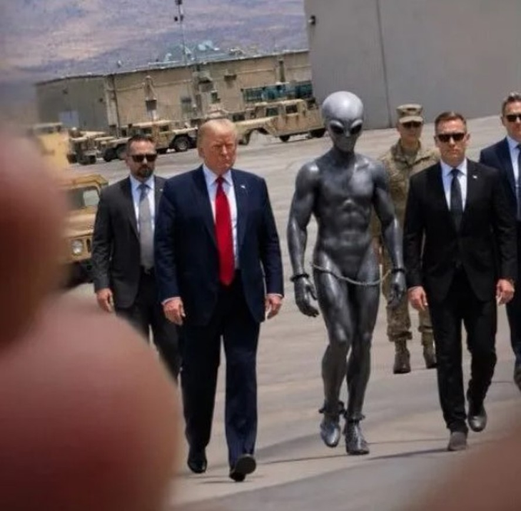 Ông Trump đăng ảnh 'bắt sống người ngoài hành tinh'