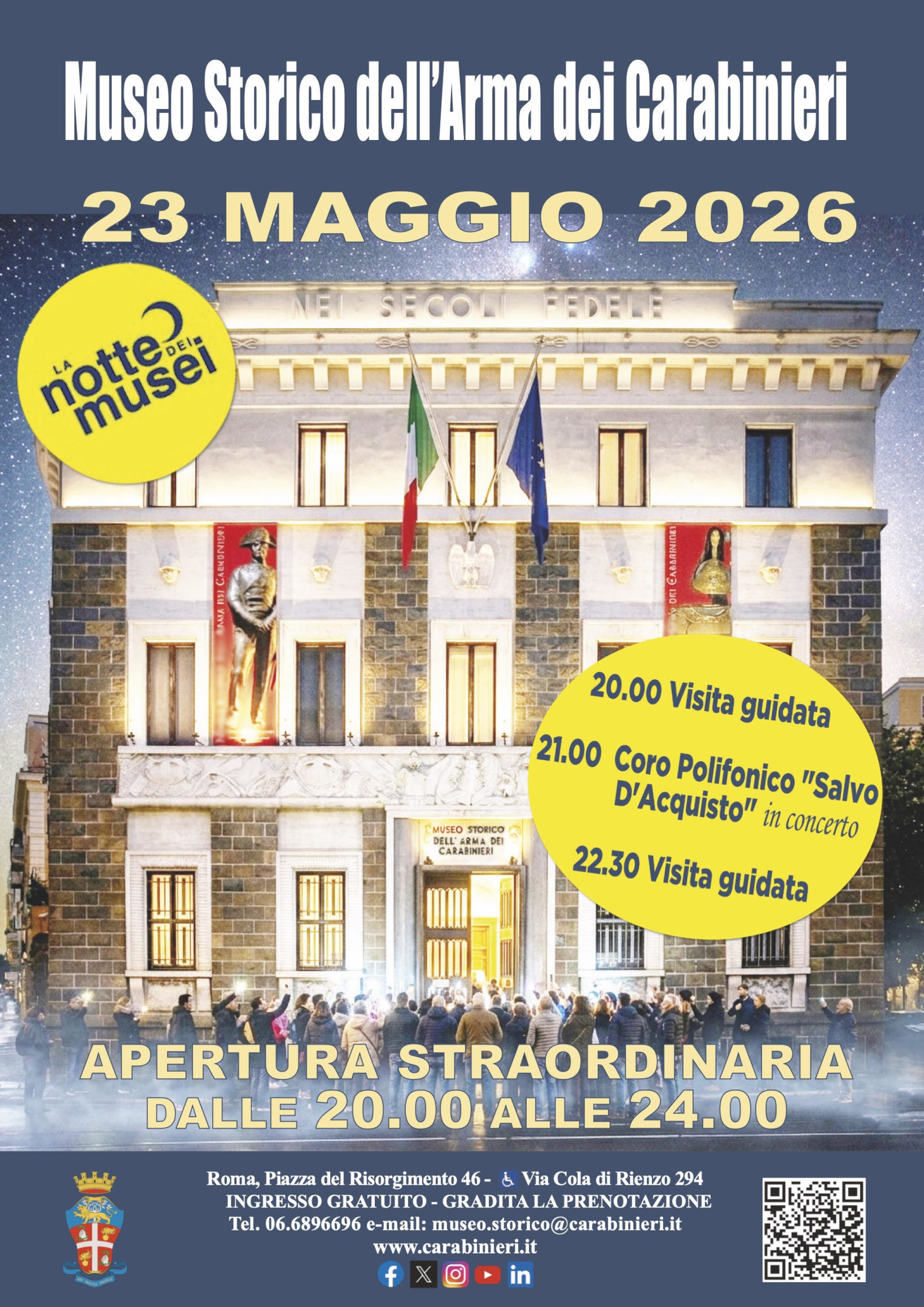 La storia dell'Arma dei carabinieri tra gli eventi della 'Notte dei musei'