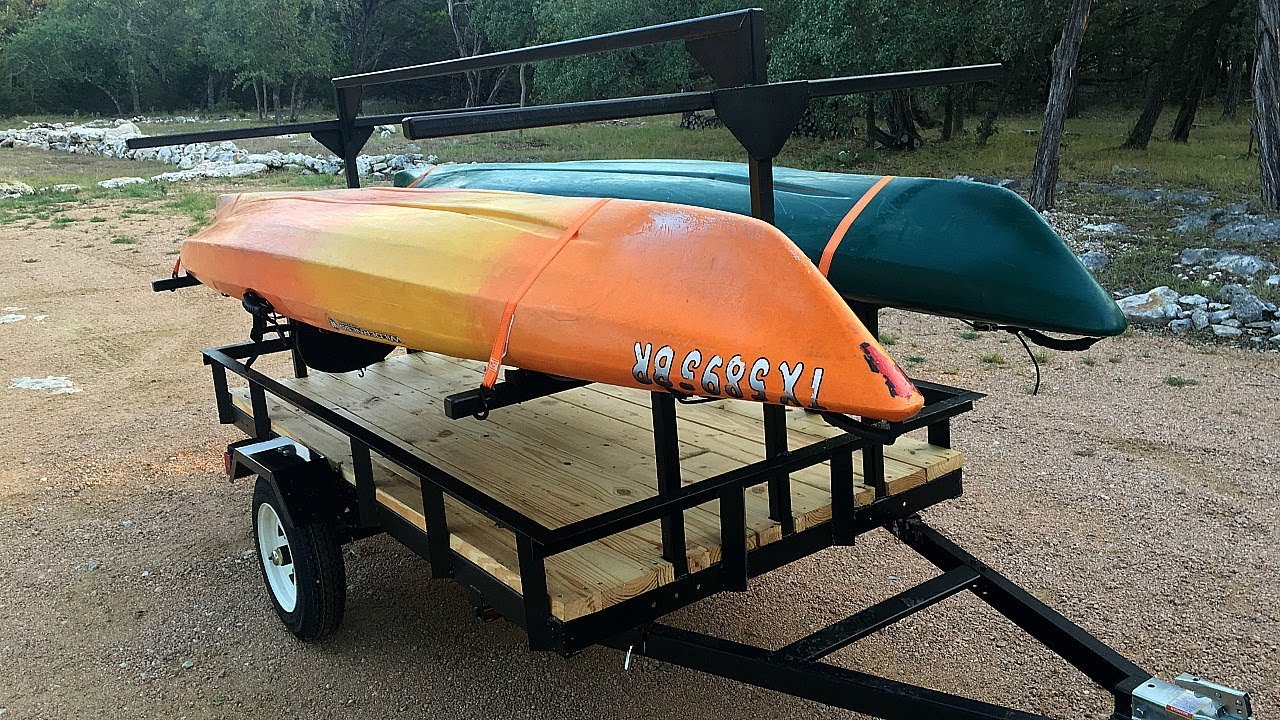 Discover my kayak trailer that hauls four kayaks