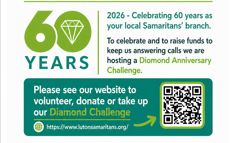 Samaritans 60th anniversary - Luton, South Beds & Harpenden