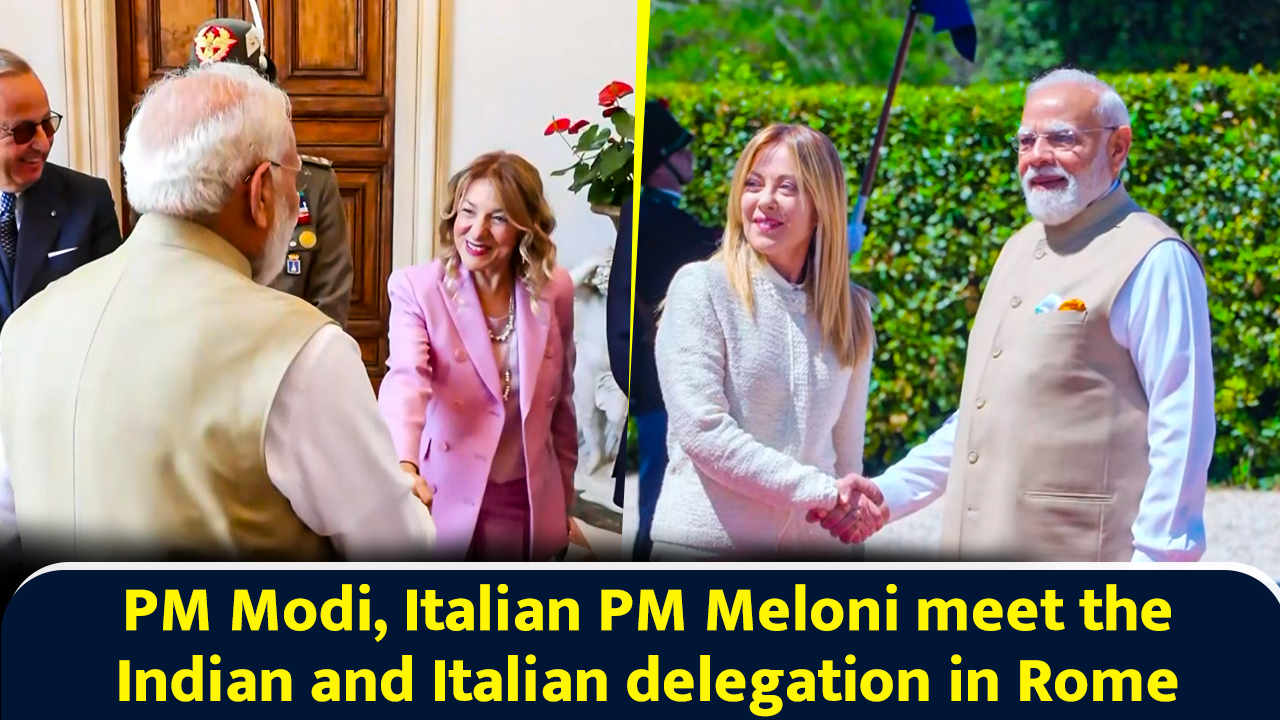 PM Modi, Italian PM Meloni meet the Indian and Italian delegation in Rome