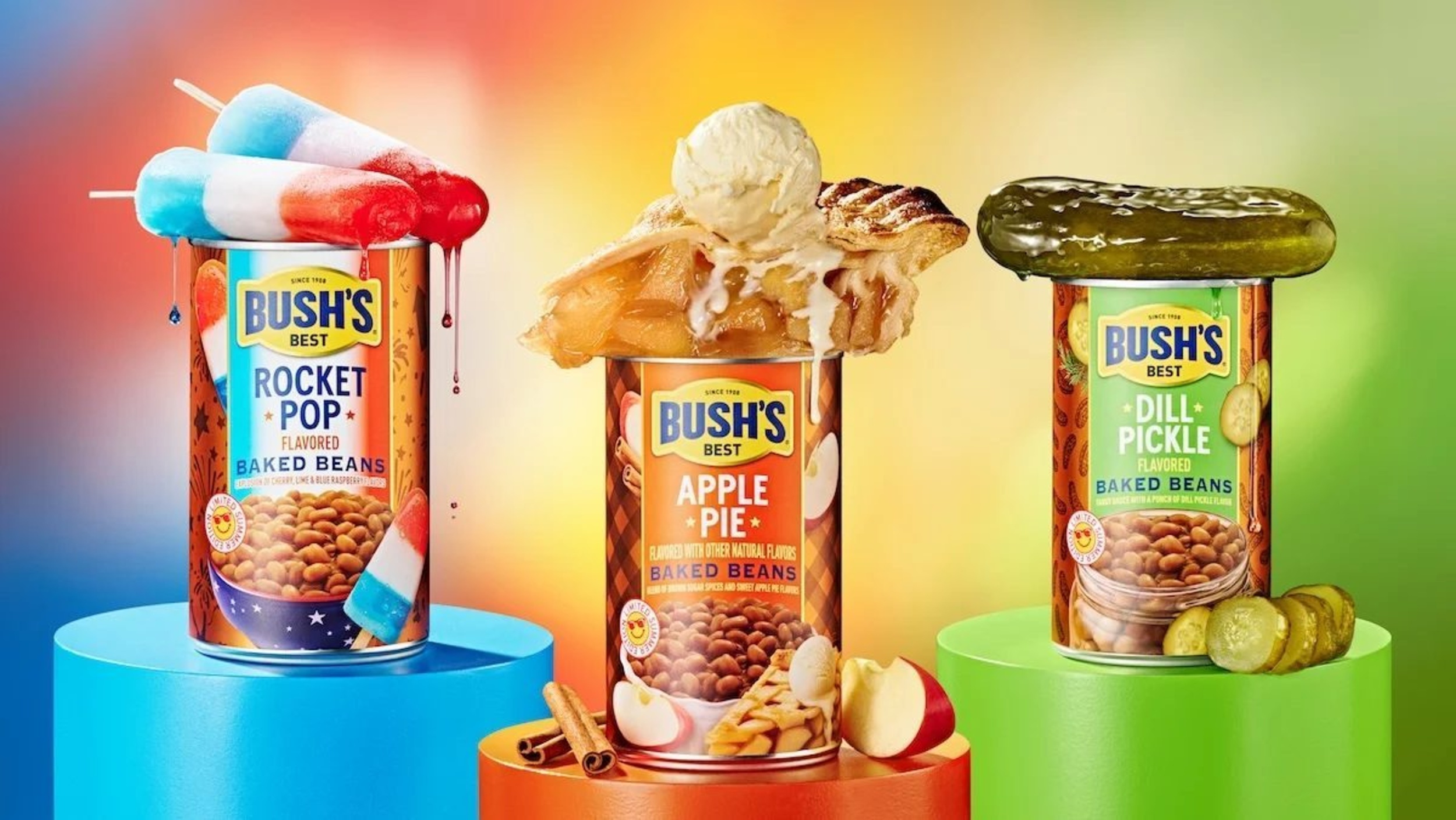 Bush’s Baked Beans summer flavors include apple pie and rocket pop