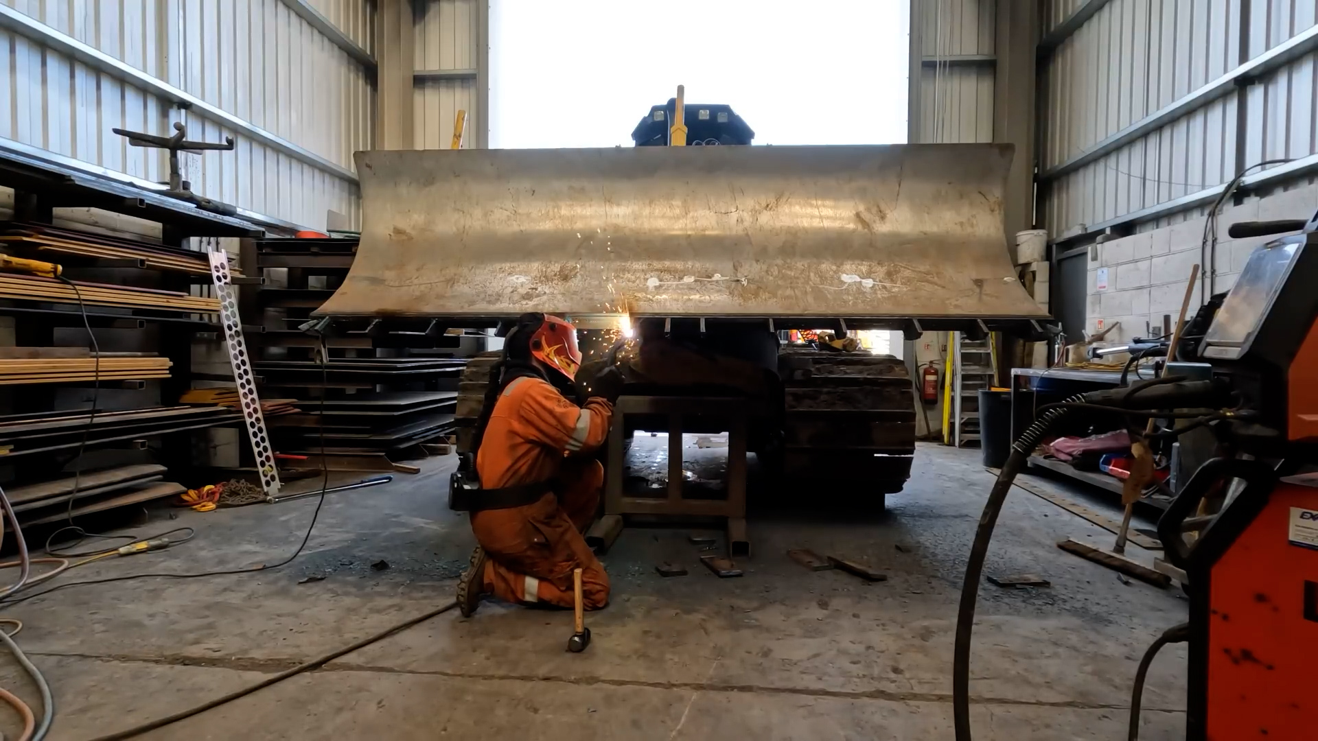 Dozer blade moldboard replacement with precision welding