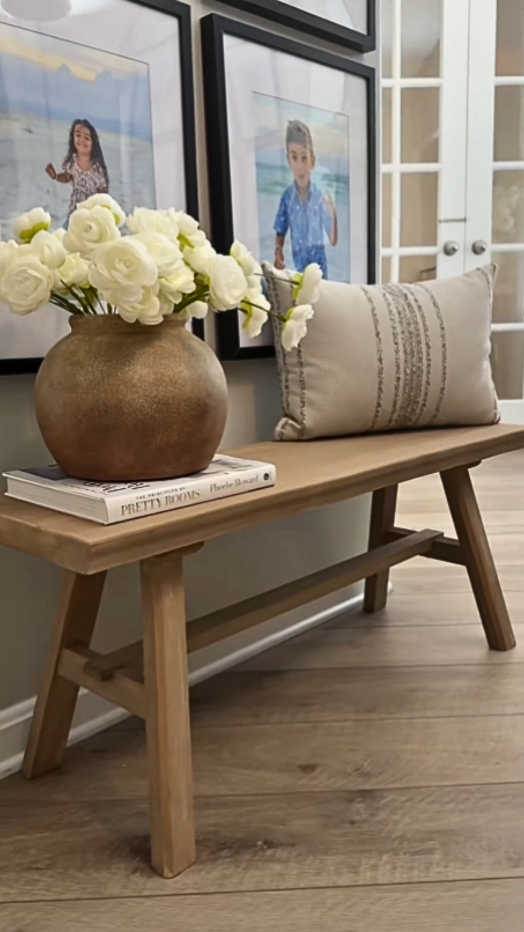 Wooden bench entryway design ideas