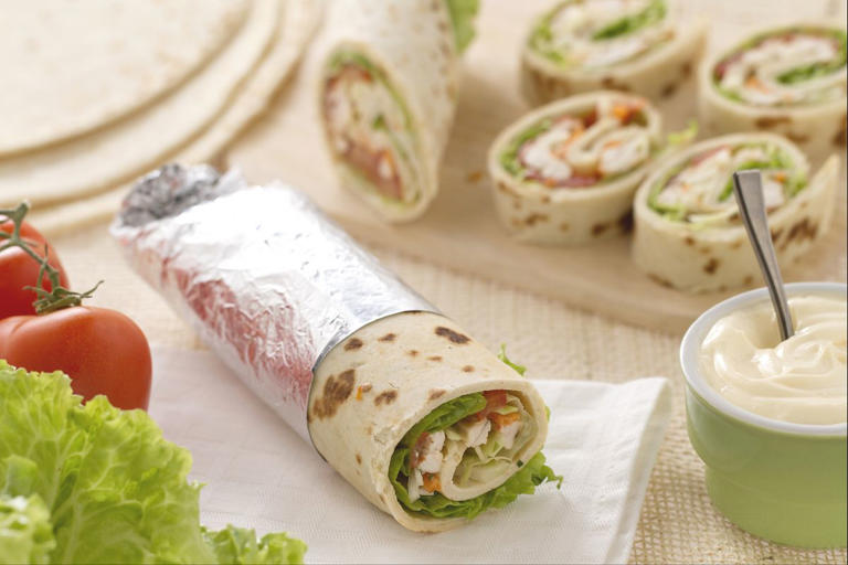 Chicken piadina wraps