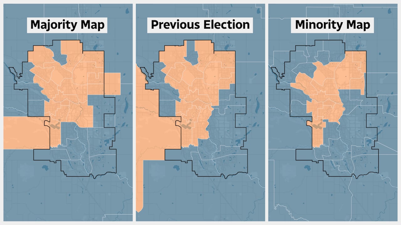 CBC News mapped proposals of Alberta boundary changes to last election ...