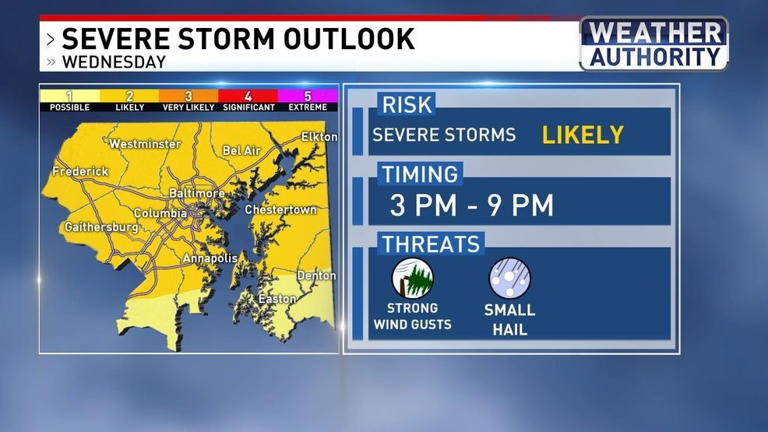 Weather alert | Severe thunderstorm watch issued for parts of Maryland ...