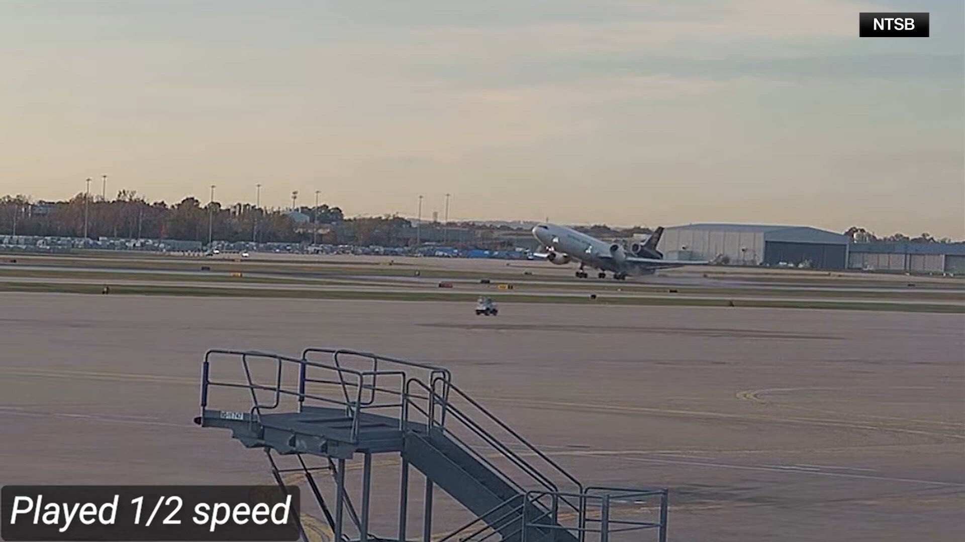 New video shows the moments an engine detached from a cargo plane