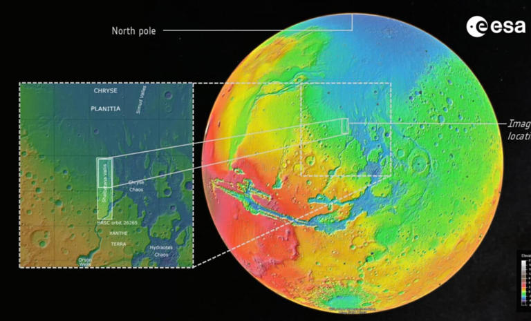 Mars Express captured the most detailed images yet of a 1,300-kilometer ...