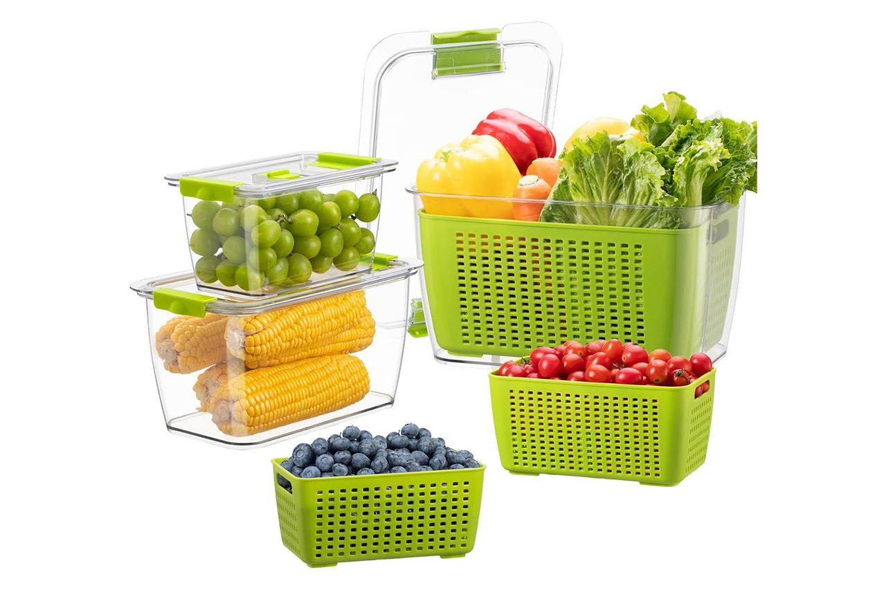 LUXEAR Fresh Container, 3PACK Produce Saver Container BPA