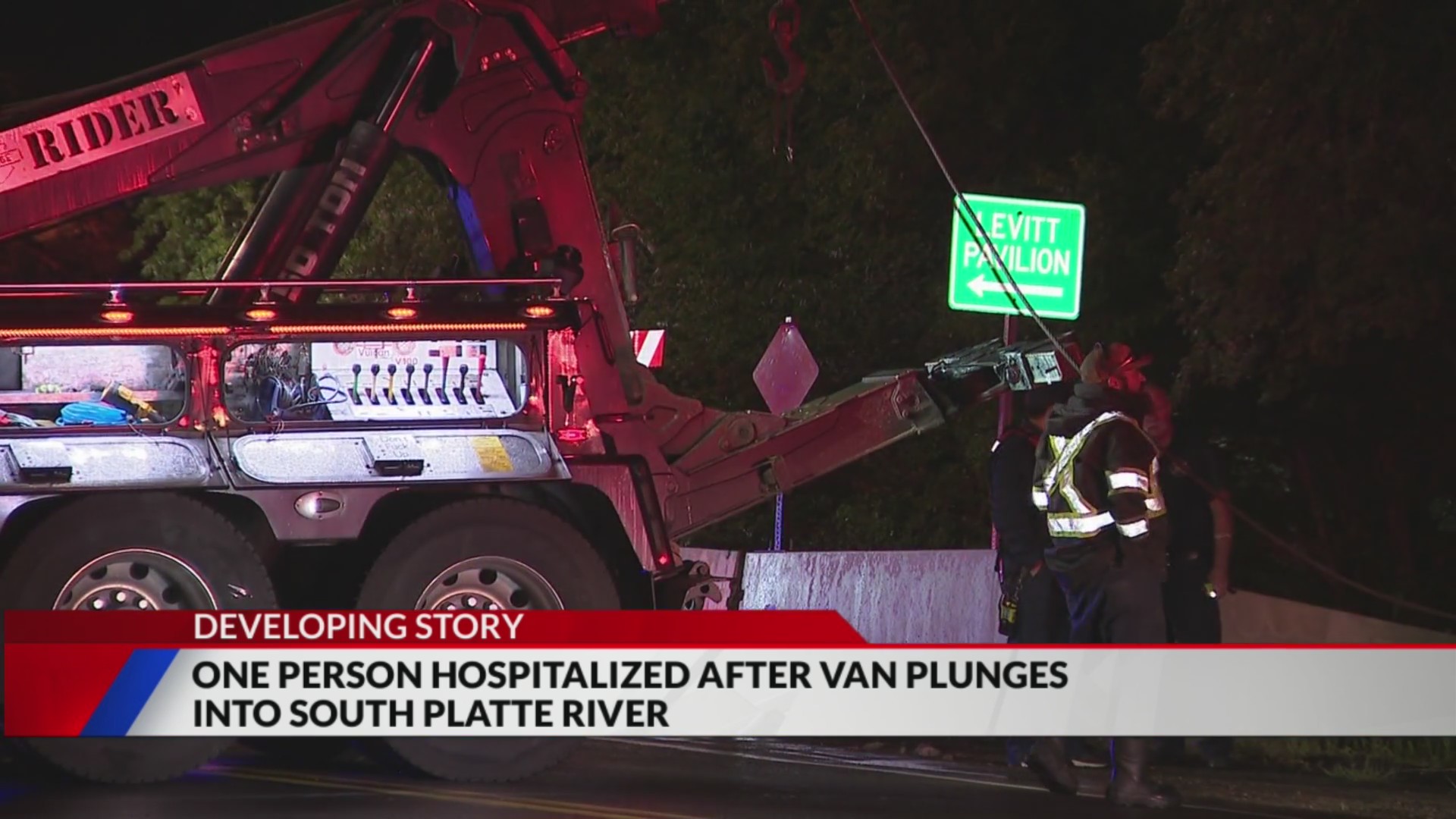 1 seriously injured after vehicle crashes into South Platte River