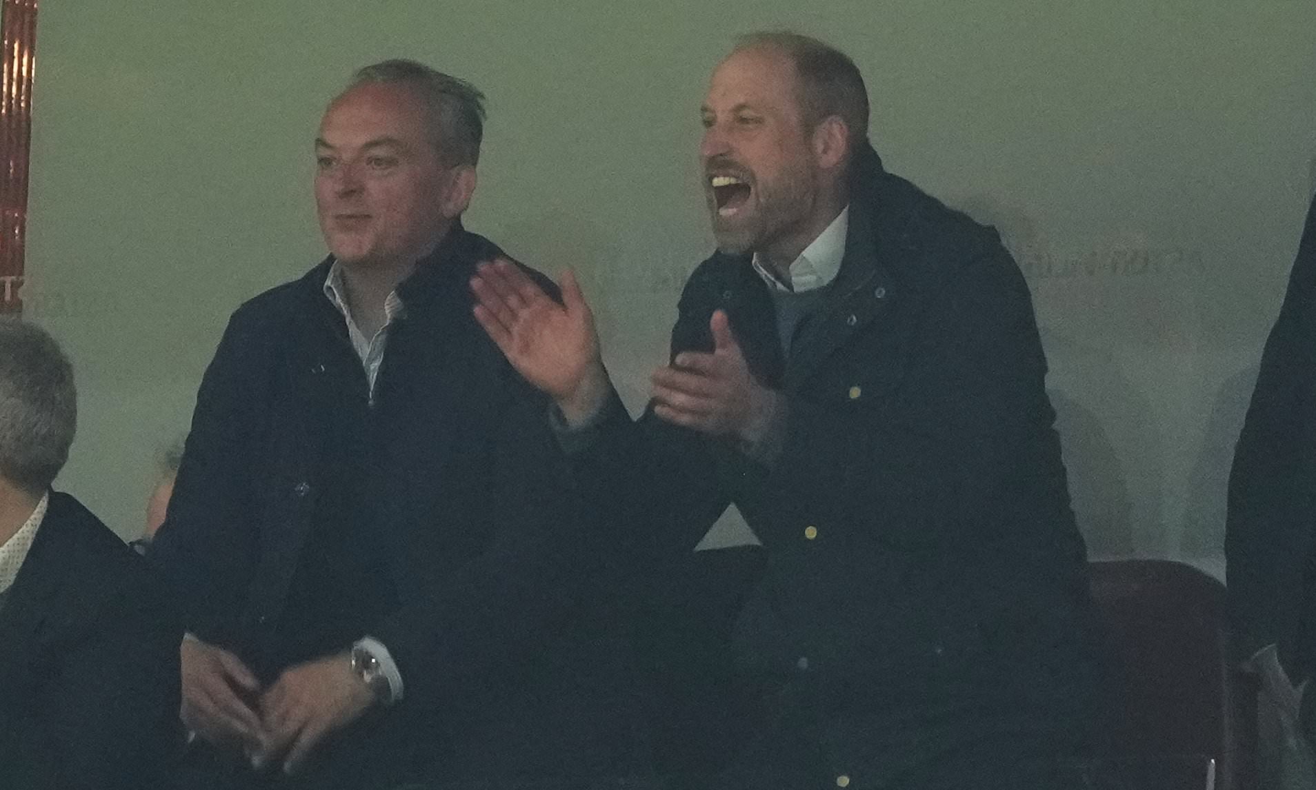 Prince William gives good luck message to Aston Villa as he goes to ...