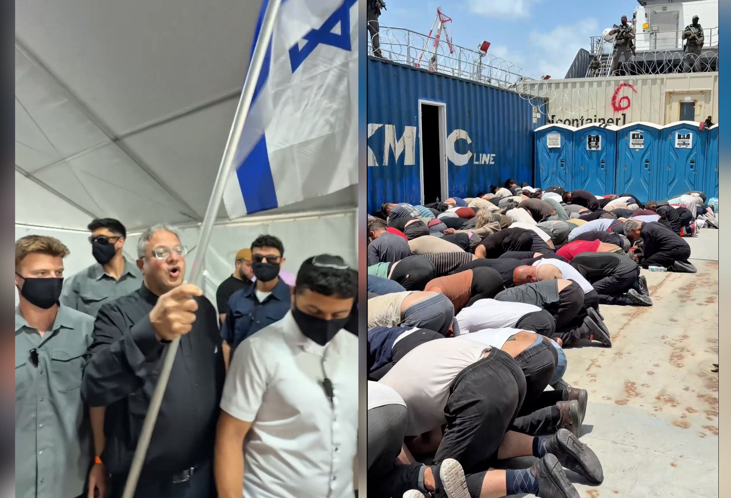 Ben Gvir mocks 430 zip-tied kneeling flotilla activists with Israel's ...