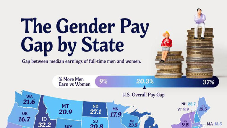 The US gender pay gap, mapped by state