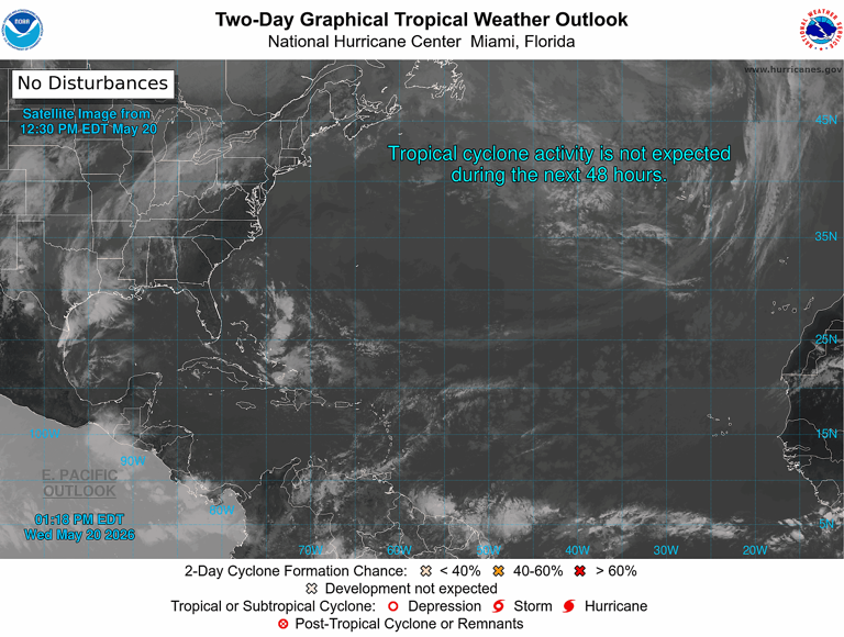 National Hurricane Center's outlook shows current conditions in tropics