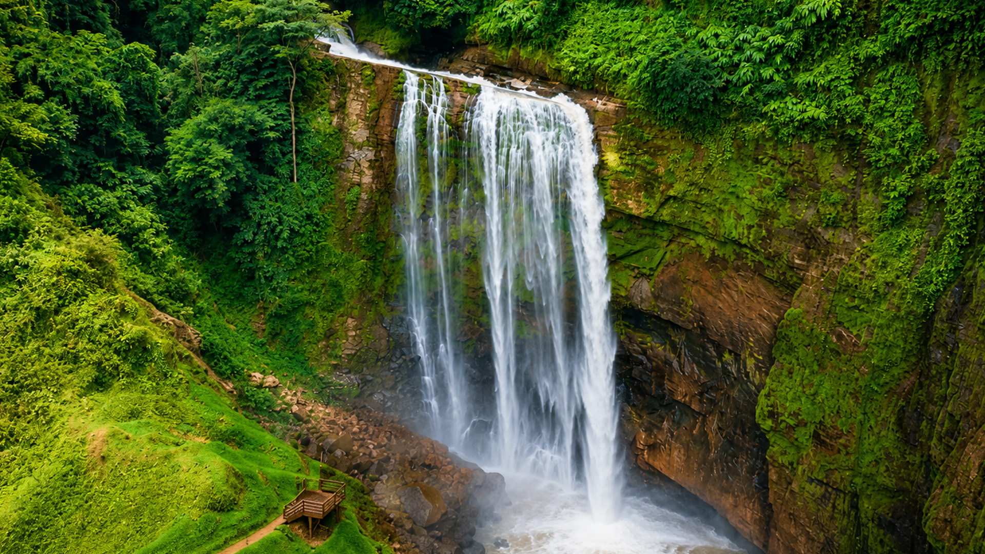 This waterfall feels completely cut off