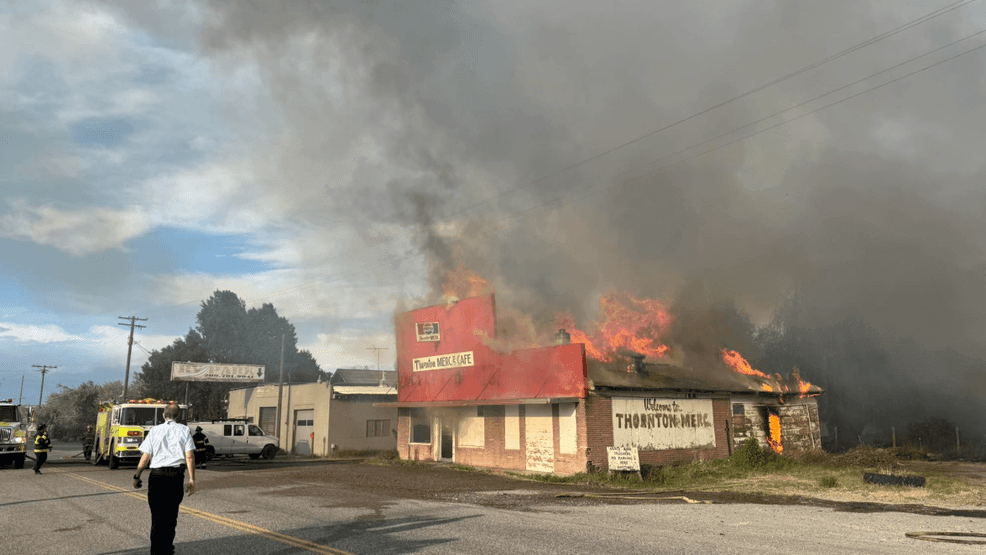 Structure fire near old Thornton Merc closes 328 off-ramp, Yellowstone ...