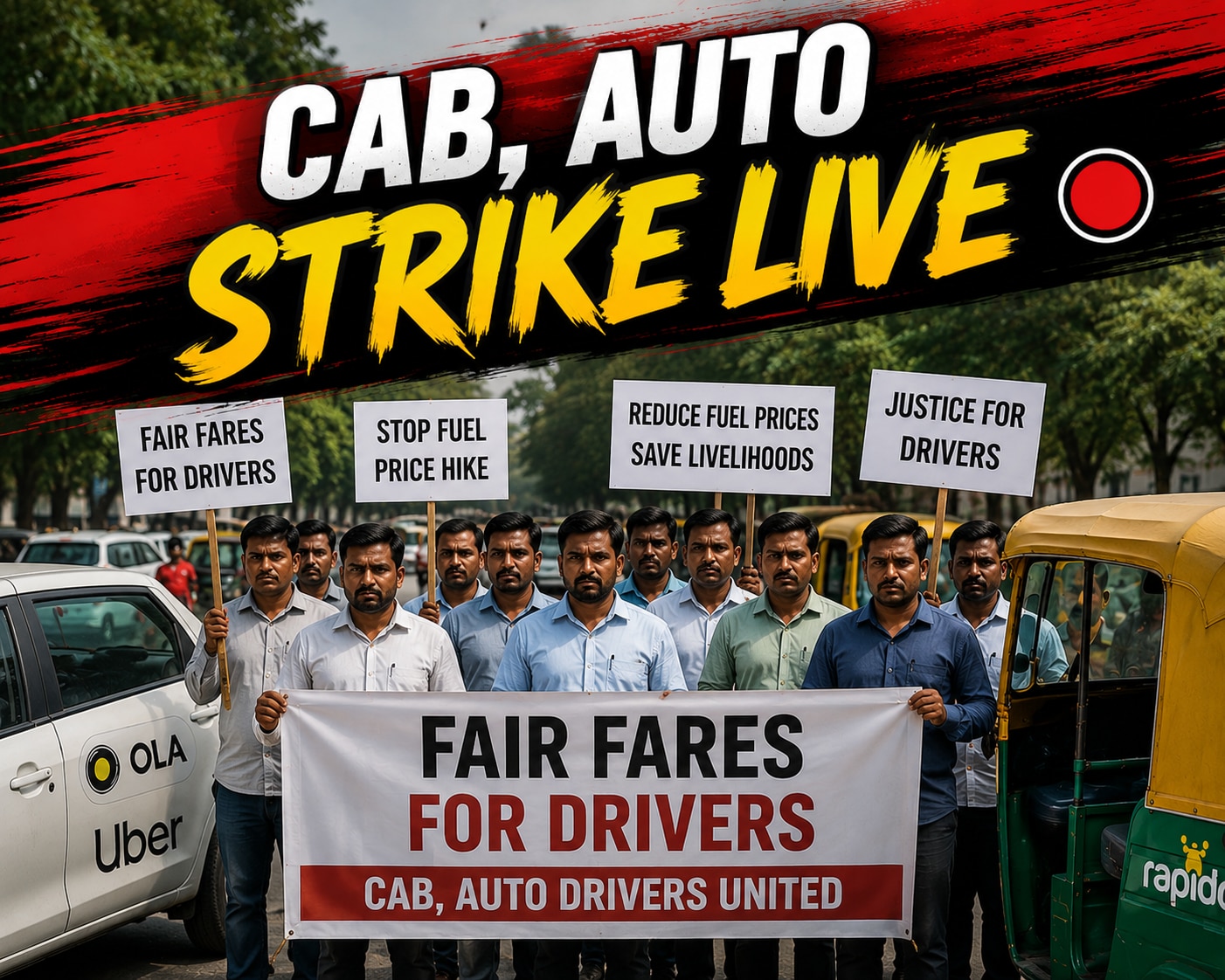 Cab, auto strike live: Three-day protest over rising fuel prices begins ...