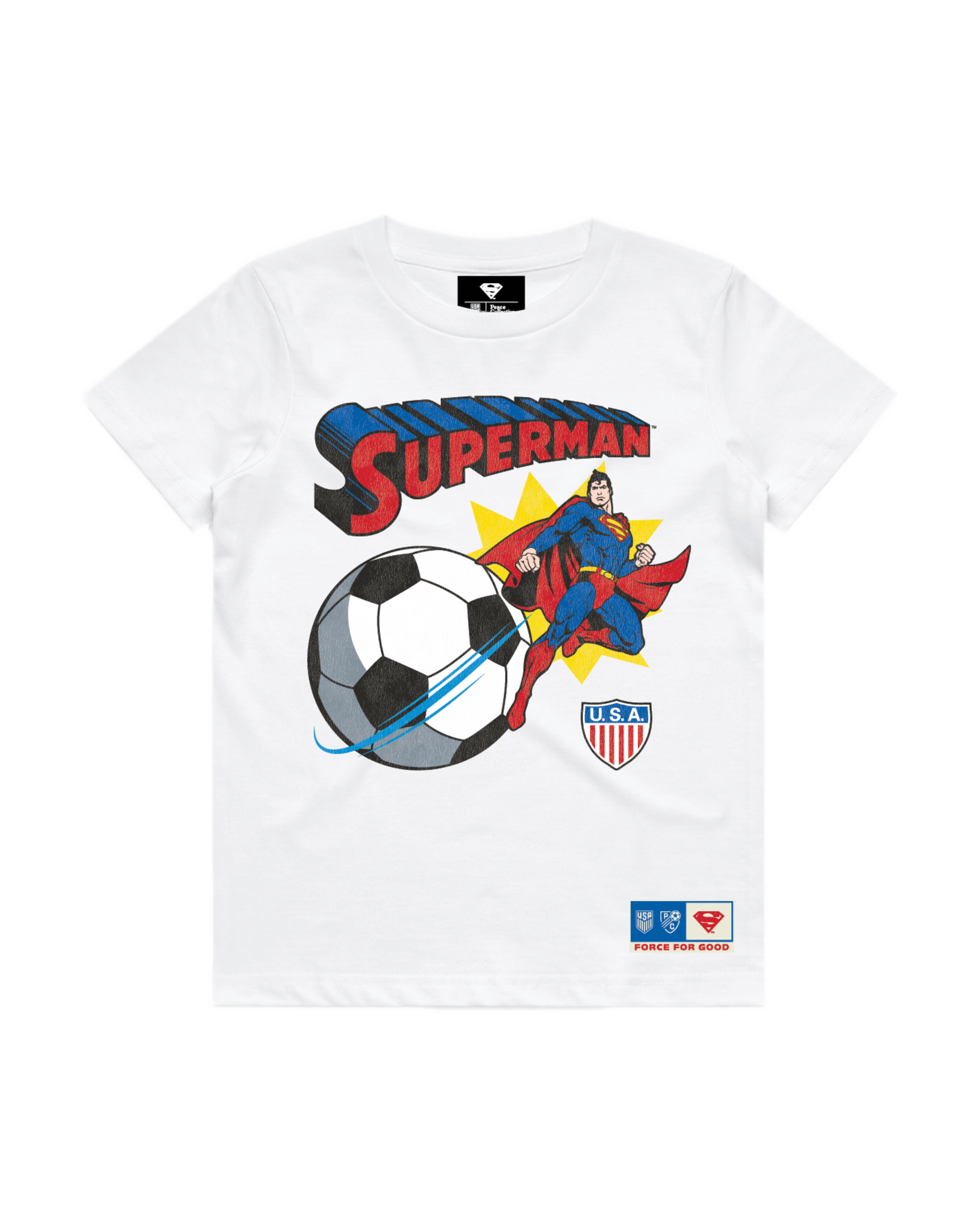 US Soccer x DC Comics Superman Force For Good Youth T-Shirt - White