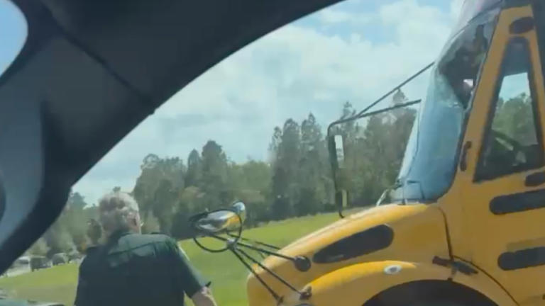 Clay County school bus driver injured after piece of wood flew into ...